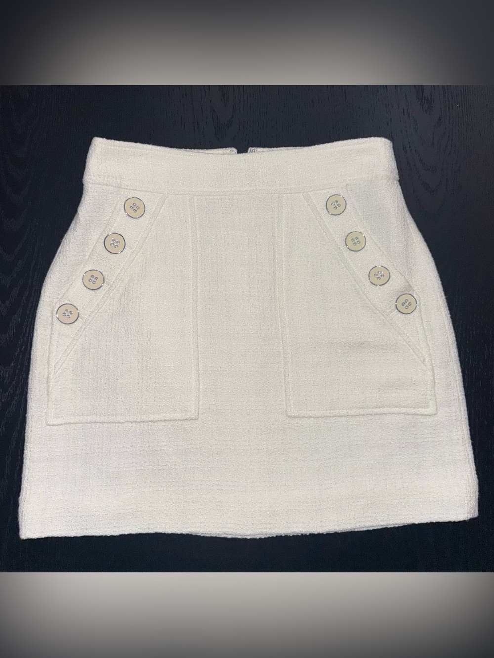 Veronica beard Bond tweed mini skirt in ivory size 2
